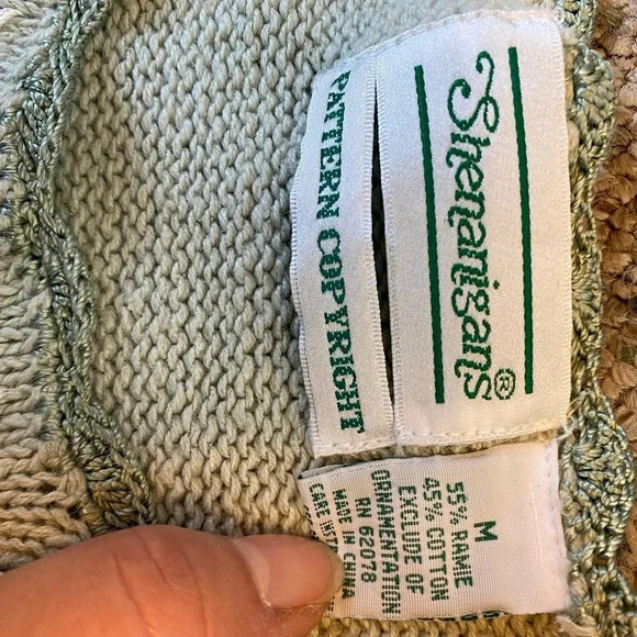 Vintage Y2K Shenanigans Beads Floral Embroidery Knit Sweater Woven Size M-L - Picture 4 of 8